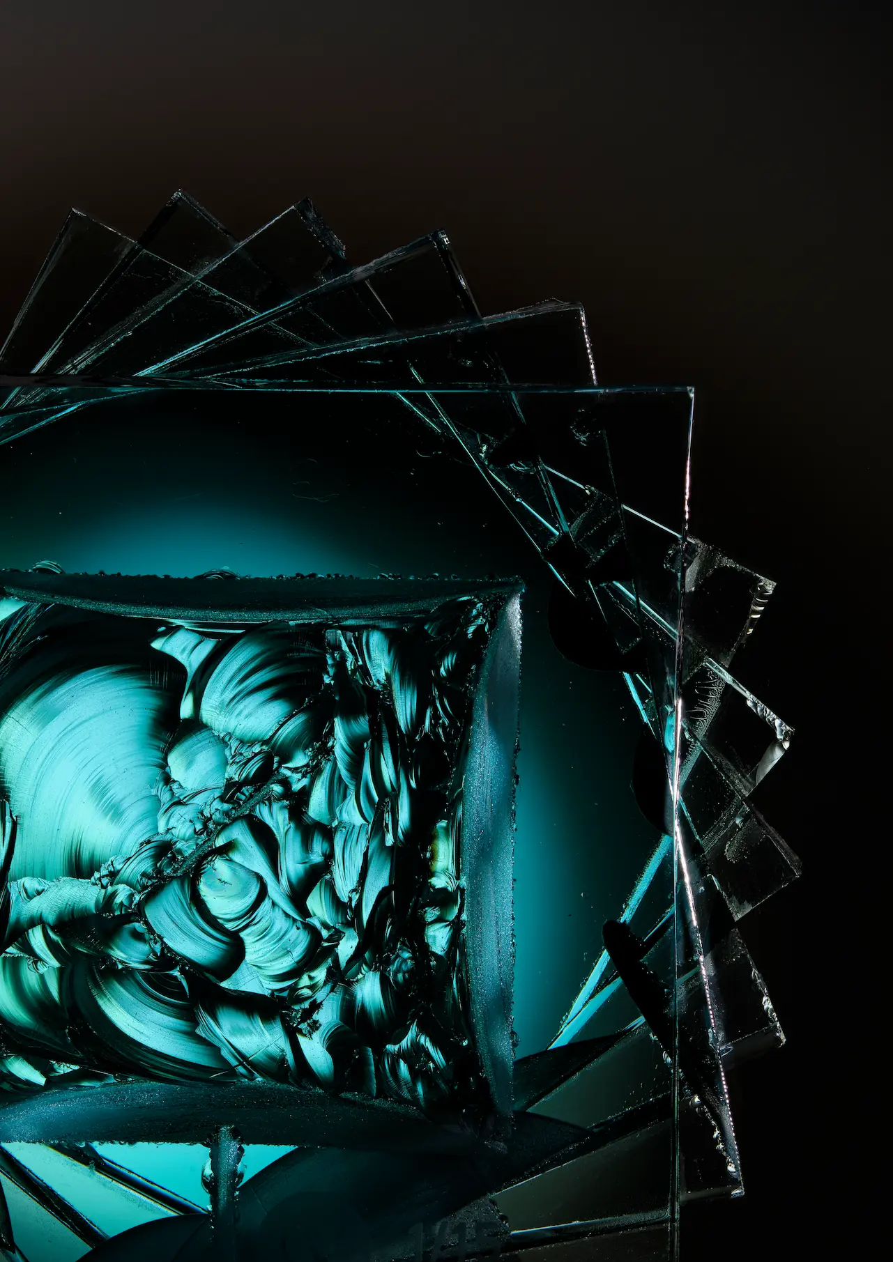 Œuvre en verre réalisée à l'atelier